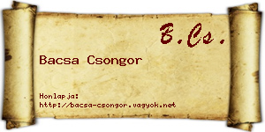 Bacsa Csongor névjegykártya